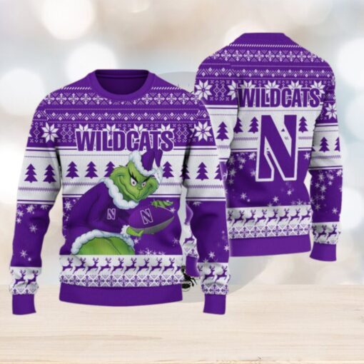 Northwestern Wildcats Grinch Ugly Christmas Sweater