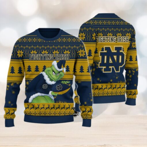 Notre Dame Fighting Irish Grinch Ugly Christmas Sweater
