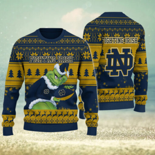 Notre Dame Fighting Irish Grinch Ugly Christmas Sweater