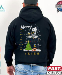 Notre Dame Fighting Irish Snoopy And Woodstock Merry Christmas Shirt