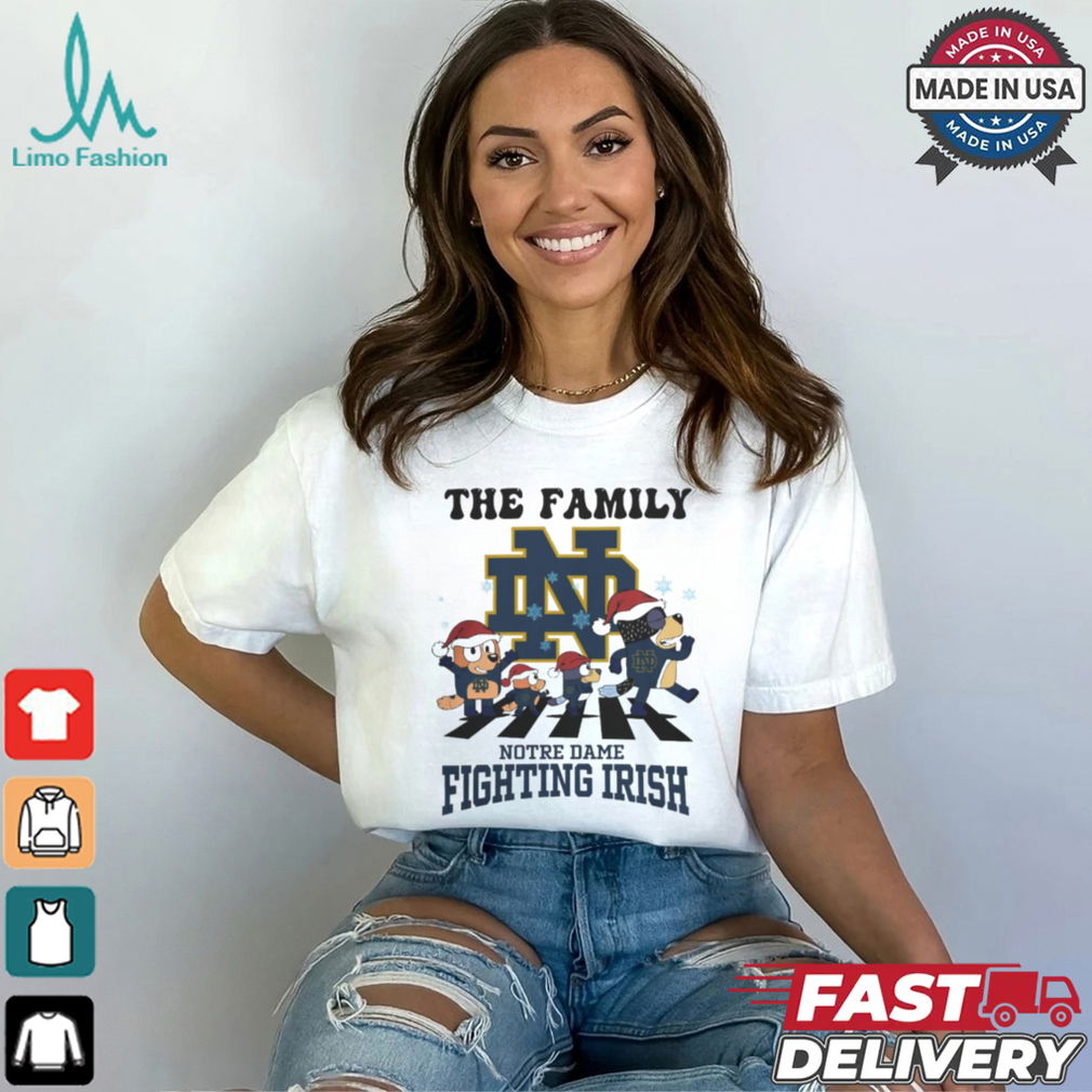 Notre Dame Fighting Irish X Family Bluey Merry Christmas 2024 Shirt Notre Dame Fighting Irish X Family Bluey Merry Christmas 2024 Shirt