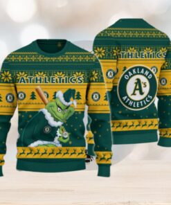 Oakland Athletics Grinch Christmas Ugly Sweater