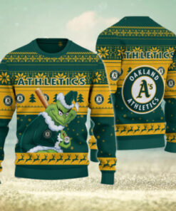 Oakland Athletics Grinch Christmas Ugly Sweater