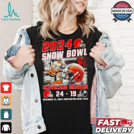 Official 2024 Snow Bowl Cleveland Browns 24 19 Pittsburgh Steelers Final Score Shirt