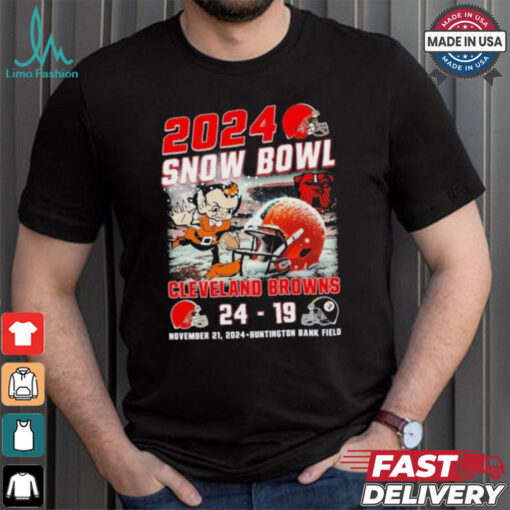 Official 2024 Snow Bowl Cleveland Browns 24 19 Pittsburgh Steelers Final Score Shirt