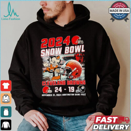 Official 2024 Snow Bowl Cleveland Browns 24 19 Pittsburgh Steelers Final Score Shirt