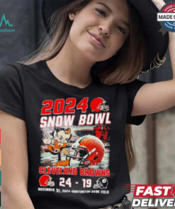 Official 2024 Snow Bowl Cleveland Browns 24 19 Pittsburgh Steelers Final Score Shirt