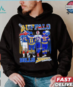 Official Buffalo Bills Josh Allen, Jim Kelly X Buffalo Hockey Gilbert Perreault, Rasmus Dahlin Shirt