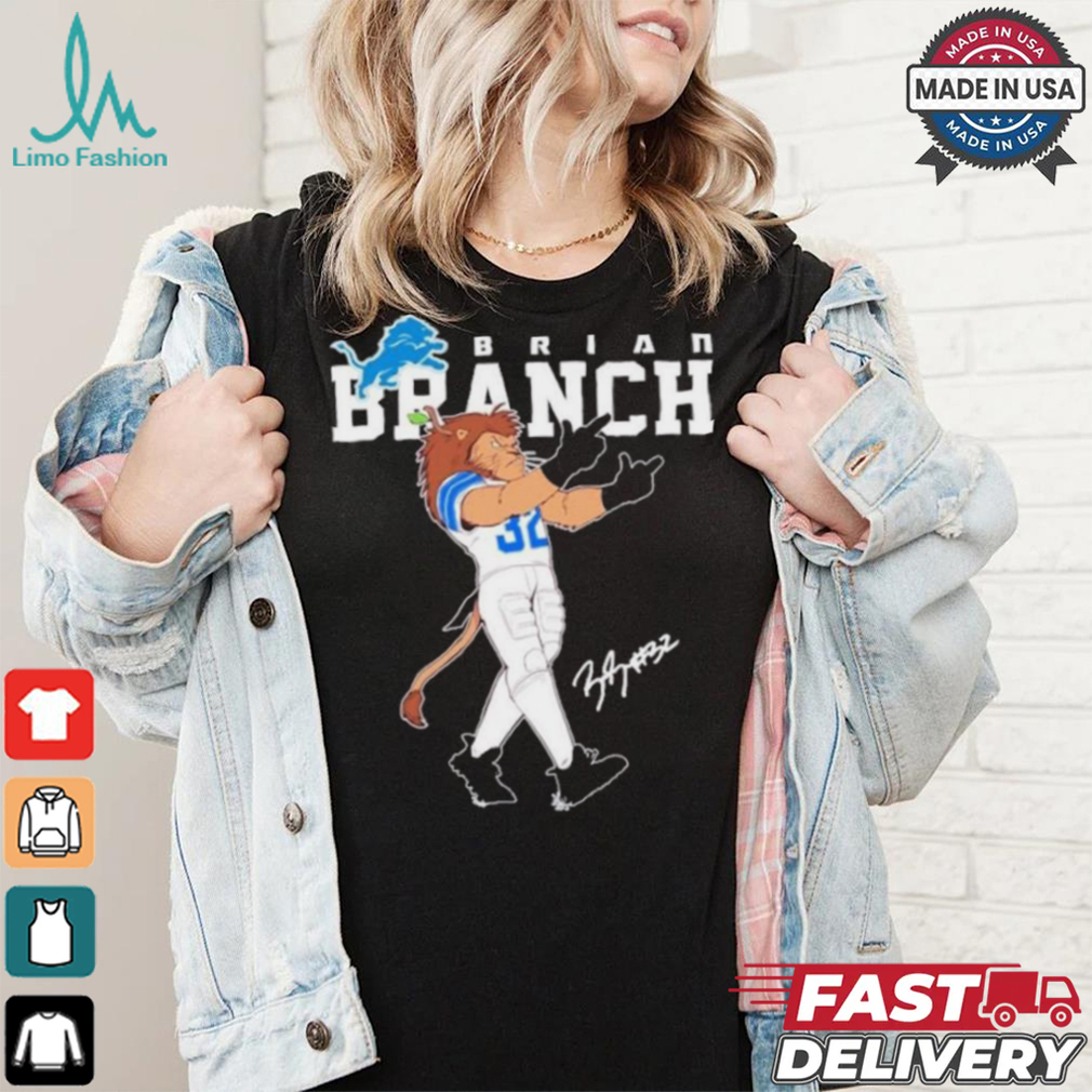 Official Detroit Lions Brian Branch Lions Mascot shirt Official Detroit Lions Brian Branch Lions Mascot shirt