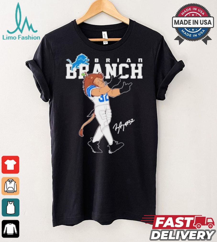 Official Detroit Lions Brian Branch Lions Mascot shirt Official Detroit Lions Brian Branch Lions Mascot shirt