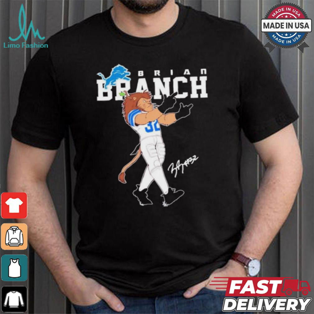 Official Detroit Lions Brian Branch Lions Mascot shirt Official Detroit Lions Brian Branch Lions Mascot shirt