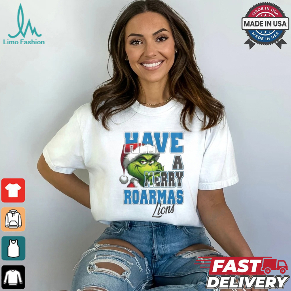Official Detroit Lions Have A Merry Roarmas Lions Grinch Christmas Shirt Official Detroit Lions Have A Merry Roarmas Lions Grinch Christmas Shirt