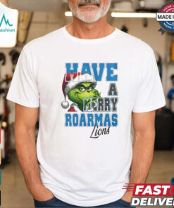 Official Detroit Lions Have A Merry Roarmas Lions Grinch Christmas Shirt