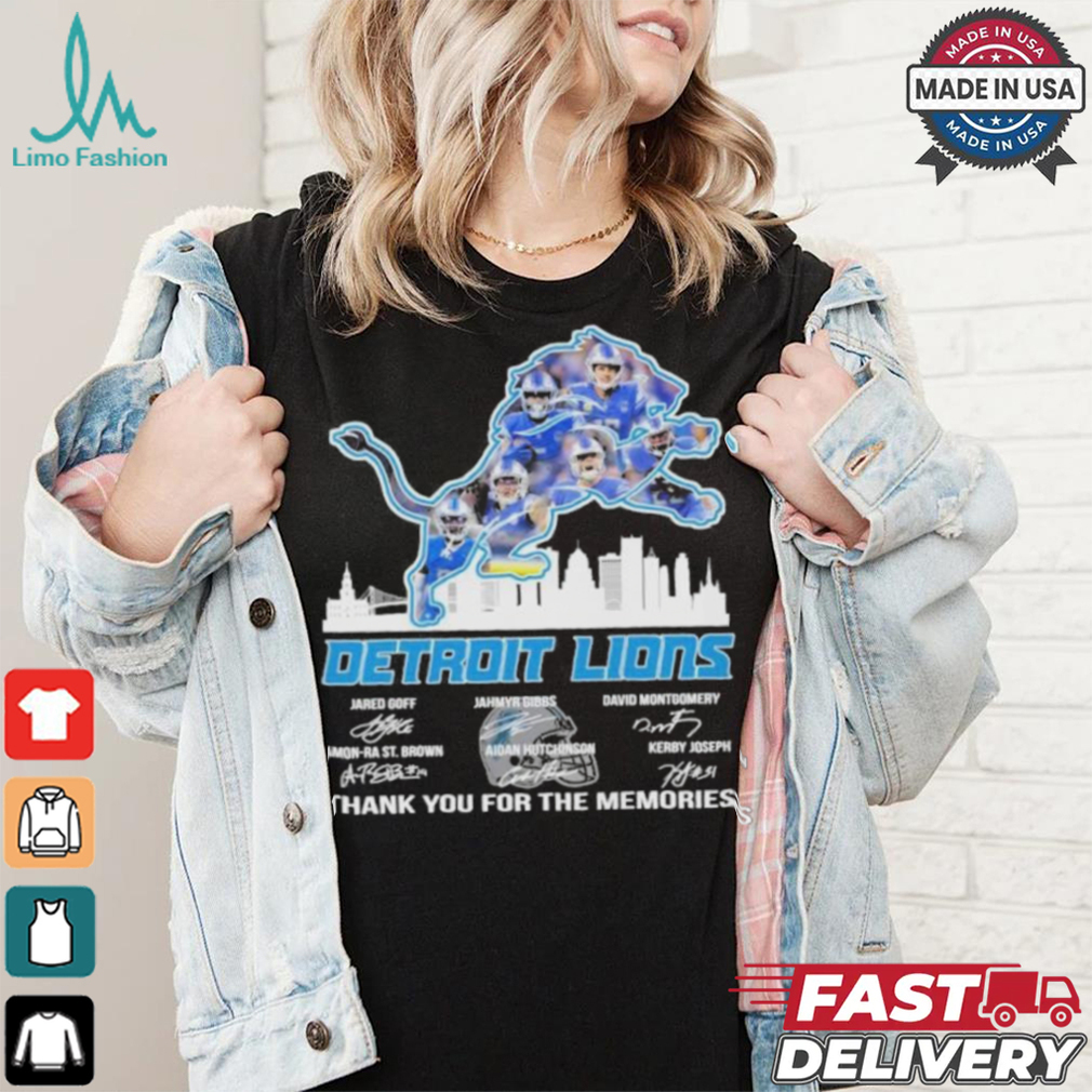 Official Detroit Lions Logo Players Name Thank You For The Memories Signatures Shirt Official Detroit Lions Logo Players Name Thank You For The Memories Signatures Shirt