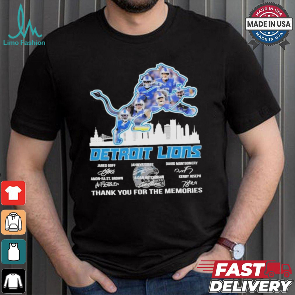 Official Detroit Lions Logo Players Name Thank You For The Memories Signatures Shirt Official Detroit Lions Logo Players Name Thank You For The Memories Signatures Shirt