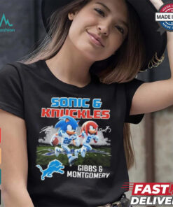 Official Detroit Lions Sonic Jahmyr Gibbs and Knuckles David Montgomery Shirt