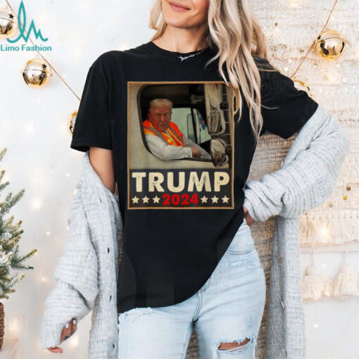 Official Donald Trump in garbage truck truck Team garbage truck For Trump 2024 T Shirt