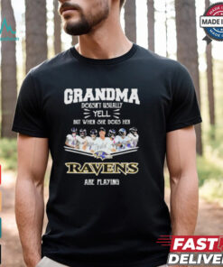 Official Grandma Doesn’t Usually Yell But When She Does Her Baltimore Ravens Are Playing 2024 Signatures Shirt