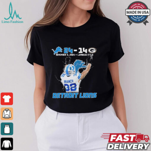 Official Lions 24 – 14 Packers Branch Double Bird St. Brown Headstand Shirt