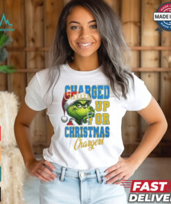 Official Los Angeles Chargers Charged Up For Christmas Chargers Grinch Shirt