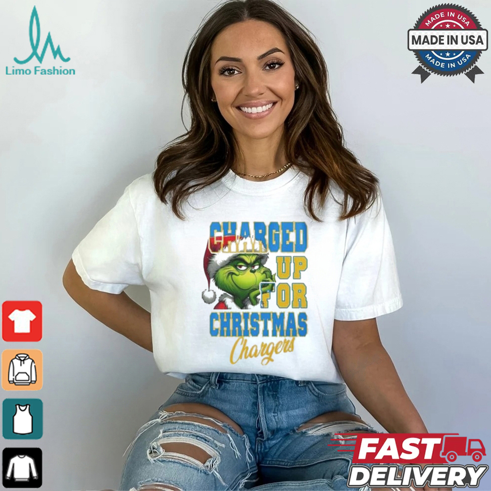 Official Los Angeles Chargers Charged Up For Christmas Chargers Grinch Shirt Official Los Angeles Chargers Charged Up For Christmas Chargers Grinch Shirt