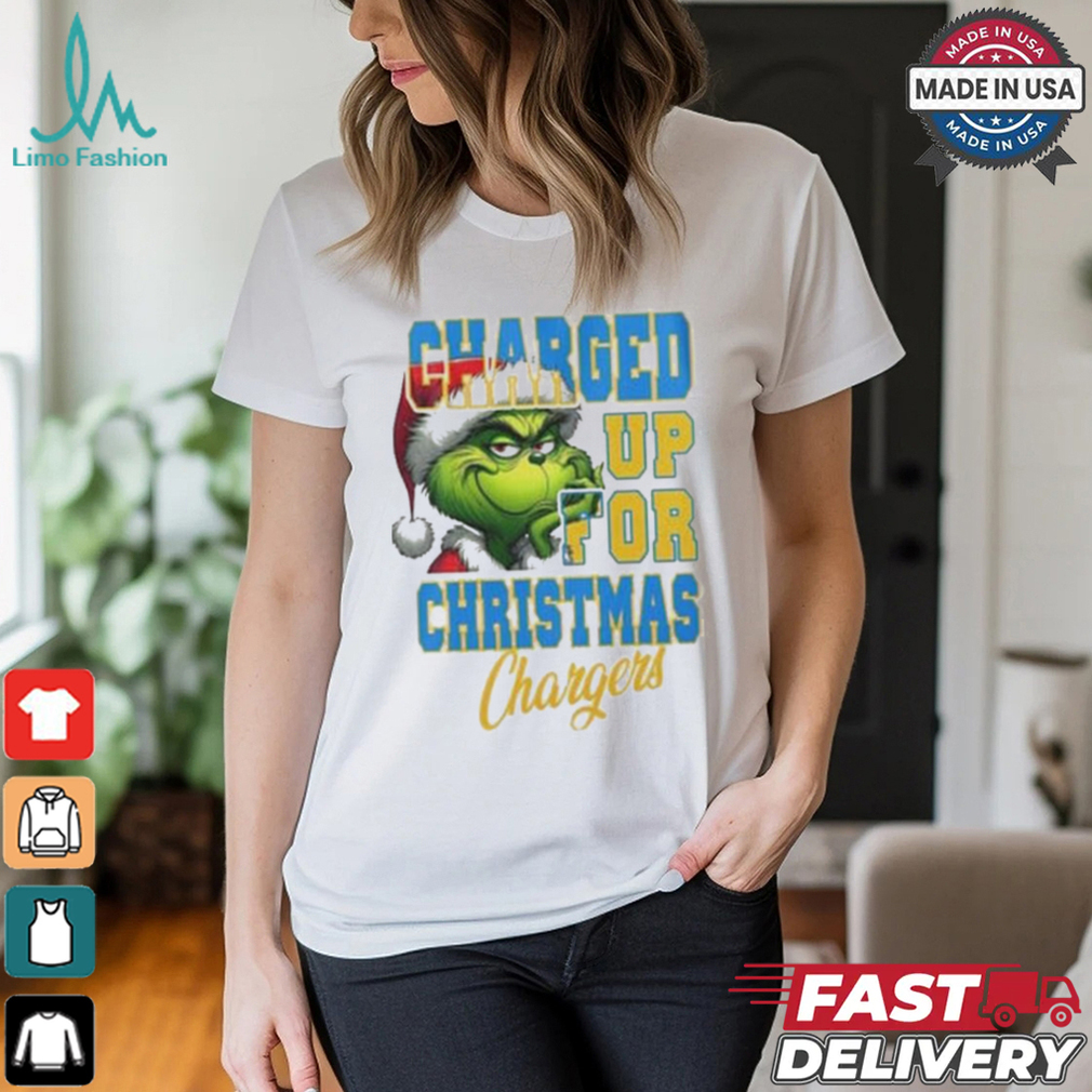 Official Los Angeles Chargers Charged Up For Christmas Chargers Grinch Shirt Official Los Angeles Chargers Charged Up For Christmas Chargers Grinch Shirt