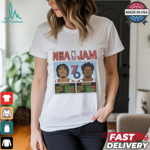 Official NBA Jam 76ers City Maxey And Embiid Shirt
