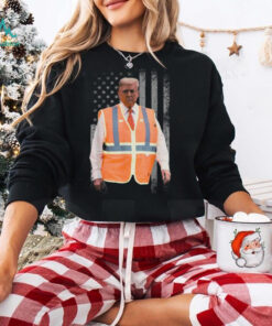 Official President Trump garbage truck truck worker vest usa flag maga 2025 T shirt