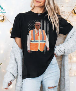 Official President Trump garbage truck truck worker vest usa flag maga 2025 T shirt