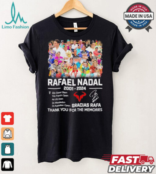 Official Rafael Nadal 2001 2024 Gracias Rafa Thank You For The Memories signatures Shirt