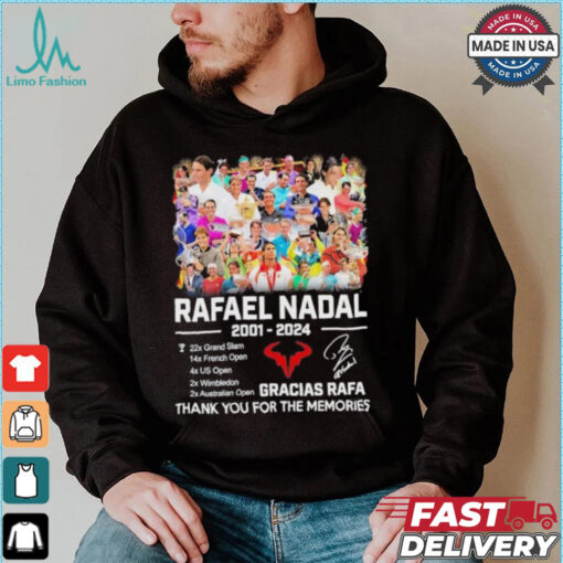 Official Rafael Nadal 2001 2024 Gracias Rafa Thank You For The Memories signatures Shirt
