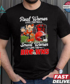 Official Real Women Love Football Smart Women Love The Cleveland Browns Football Mascot Shirt