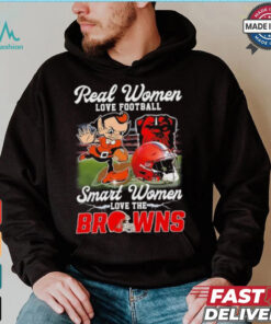 Official Real Women Love Football Smart Women Love The Cleveland Browns Football Mascot Shirt