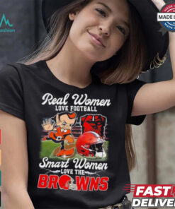 Official Real Women Love Football Smart Women Love The Cleveland Browns Football Mascot Shirt