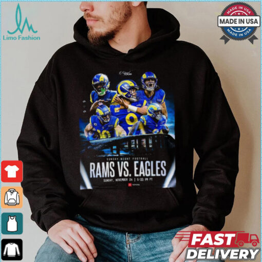 Official Sunday Night Lights Rams vs. Eagles Nov 24, 2024 Game Shirt