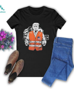 Official Trump Garbage Truck Worker Vest Usa Flag Maga 2025 Shirt