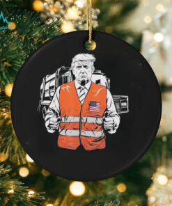 Official Trump Garbage Truck Worker Vest Usa Flag Maga 2025 Shirt