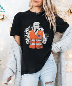 Official Trump Garbage Truck Worker Vest Usa Flag Maga 2025 Shirt