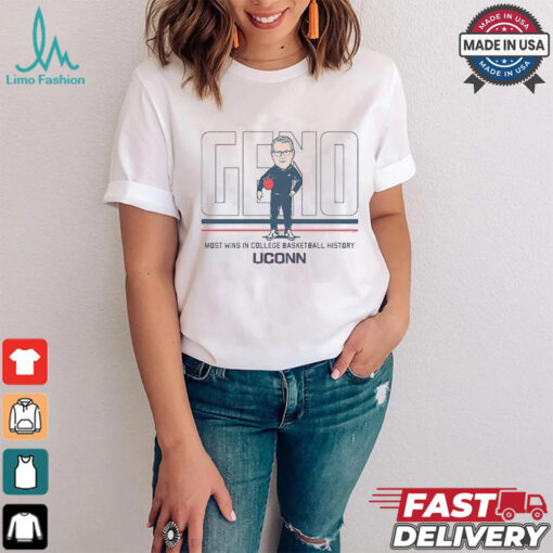 Official UConn Basketball Geno Auriemma Wins Record In College Basketball History Shirt