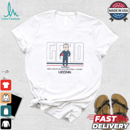 Official UConn Basketball Geno Auriemma Wins Record In College Basketball History Shirt