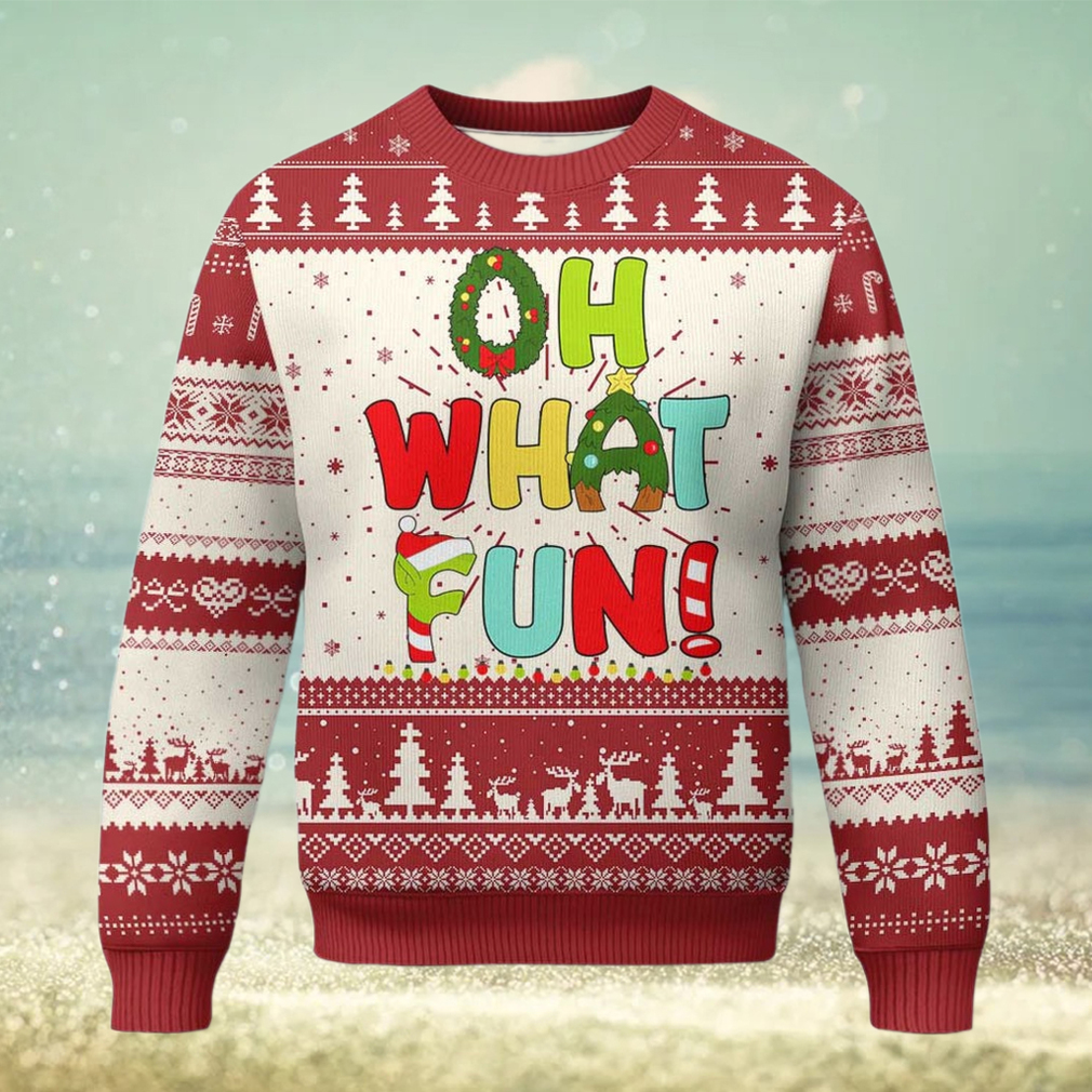 Oh What Fun Xmas Candy Cane Ugly Christmas Sweater Oh What Fun Xmas Candy Cane Ugly Christmas Sweater
