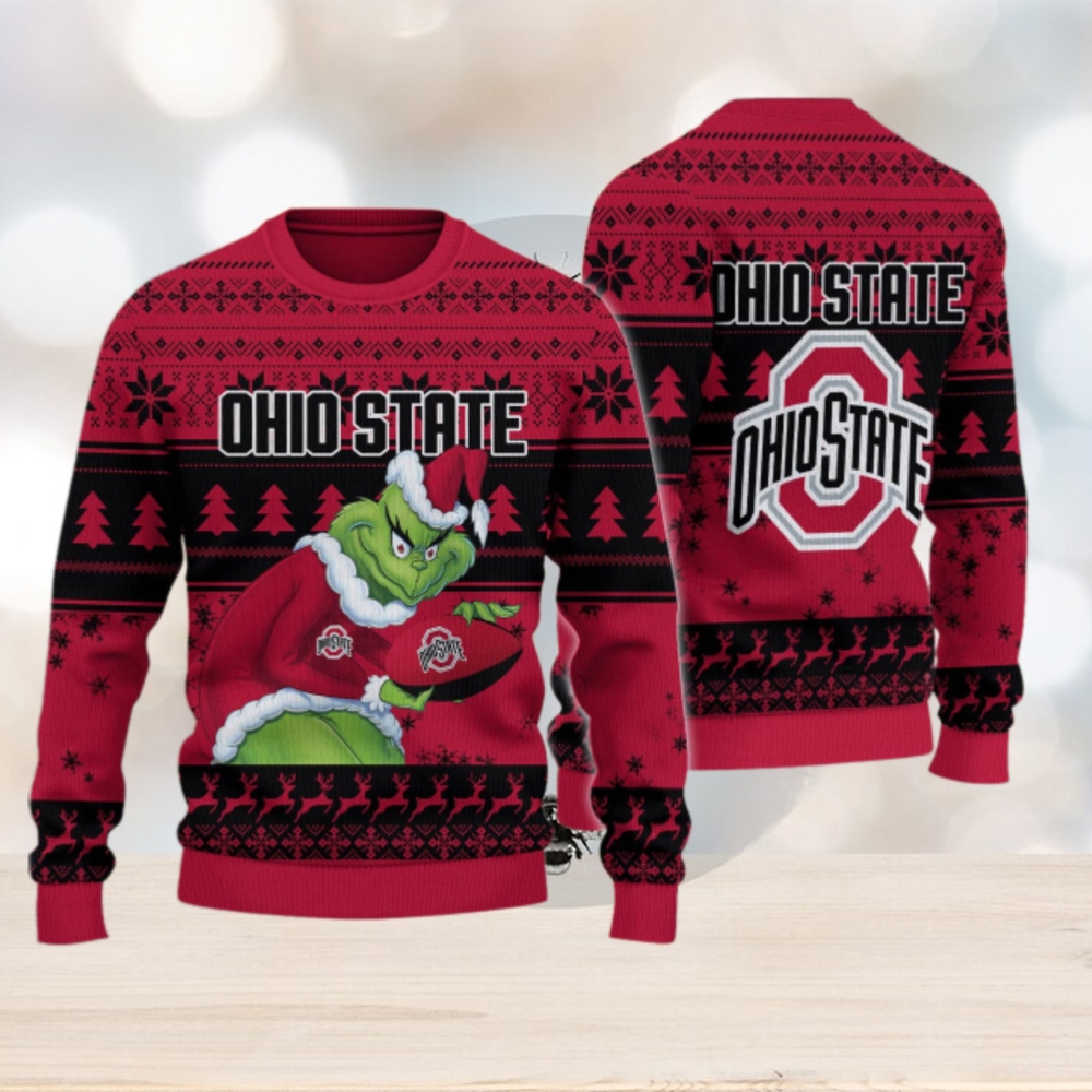 Ohio State Buckeyes Grinch Ugly Christmas Sweater Ohio State Buckeyes Grinch Ugly Christmas Sweater