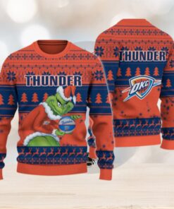 Oklahoma City Thunder Grinch Christmas Ugly Sweater