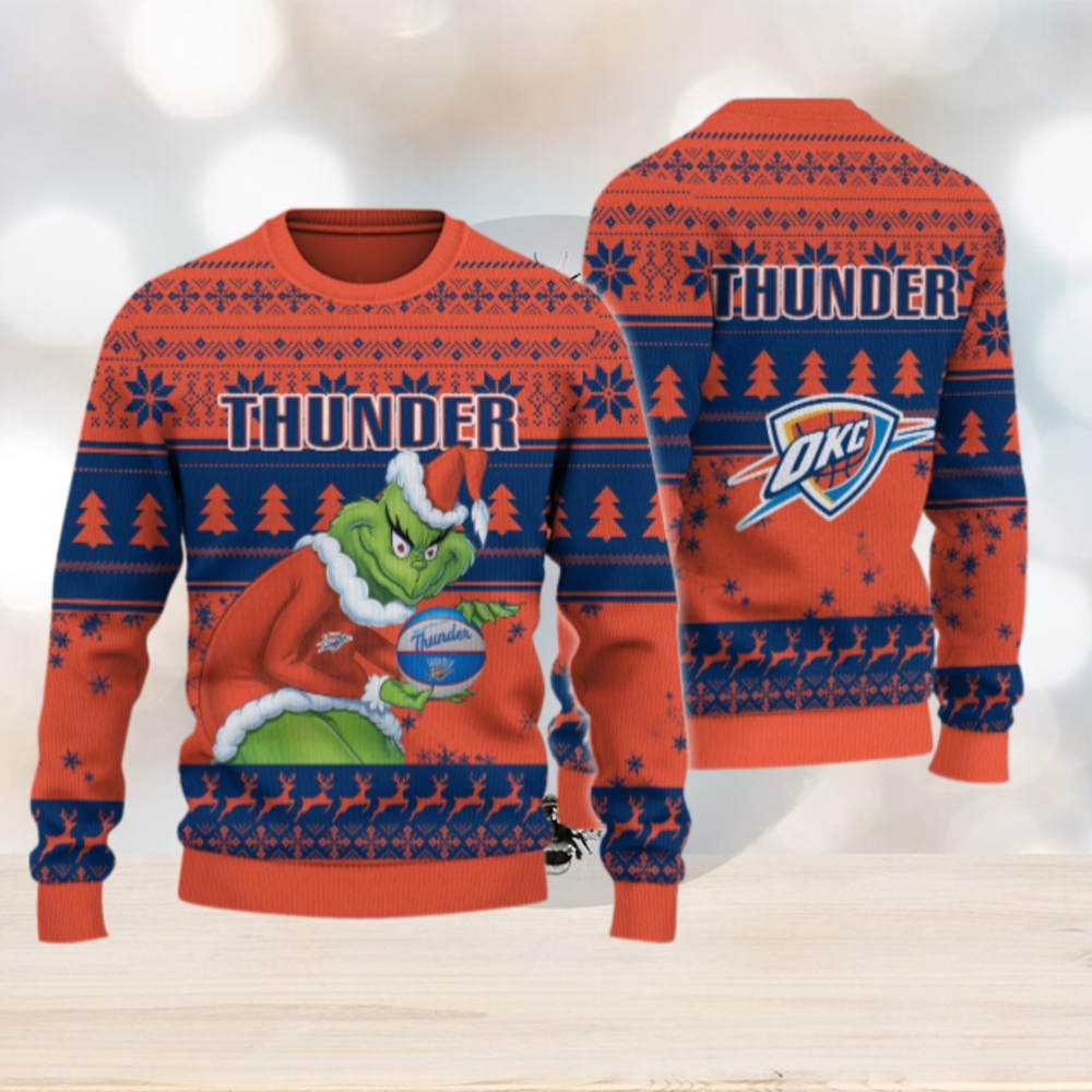 Oklahoma City Thunder Grinch Christmas Ugly Sweater Oklahoma City Thunder Grinch Christmas Ugly Sweater