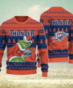 Oklahoma City Thunder Grinch Christmas Ugly Sweater