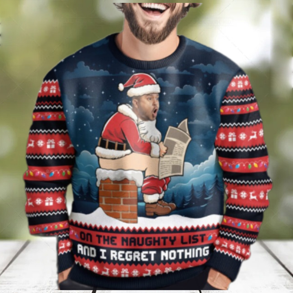 On The Naughty List And I Regret Nothing Funny Face Personalized Photo Ugly Sweater On The Naughty List And I Regret Nothing Funny Face Personalized Photo Ugly Sweater