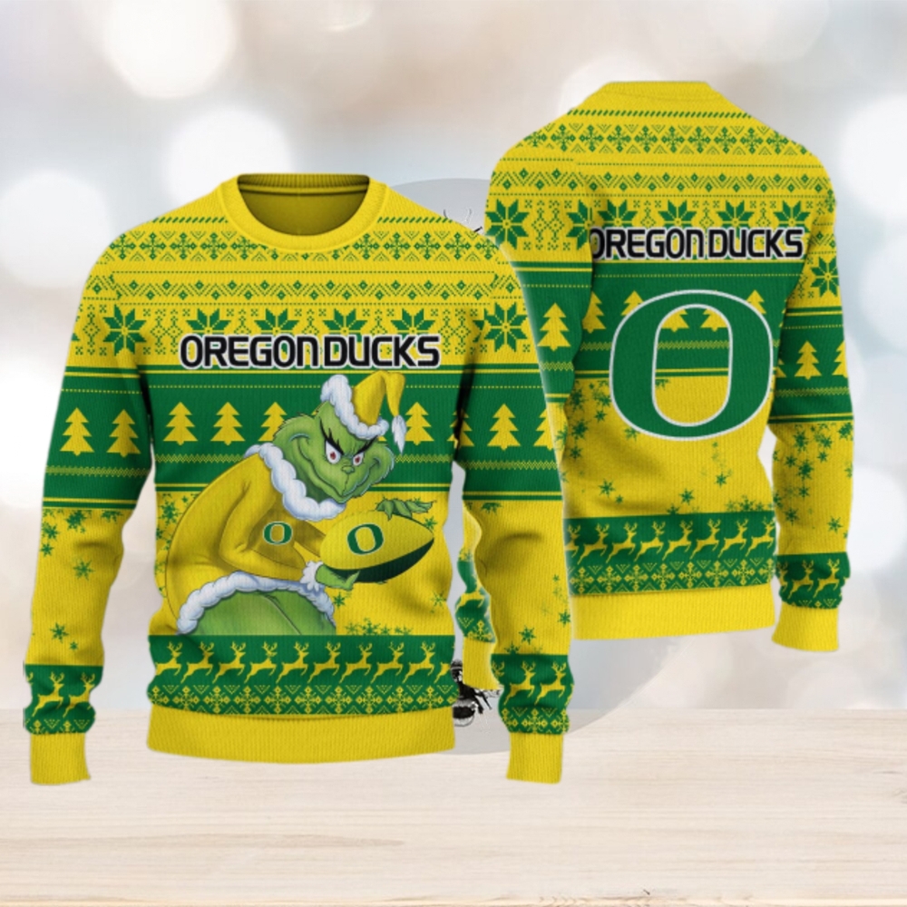 Oregon Ducks Grinch Ugly Christmas Sweater Oregon Ducks Grinch Ugly Christmas Sweater