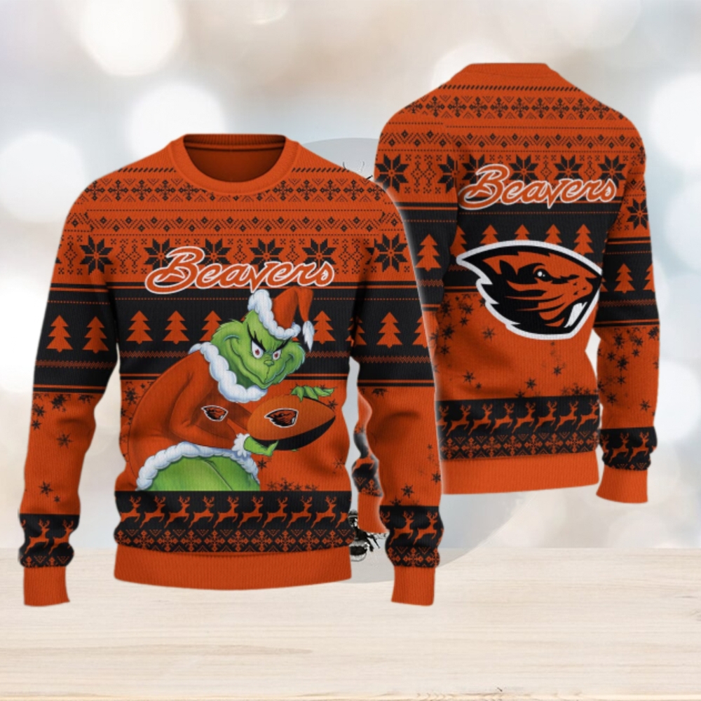 Oregon State Beavers Grinch Ugly Christmas Sweater Oregon State Beavers Grinch Ugly Christmas Sweater