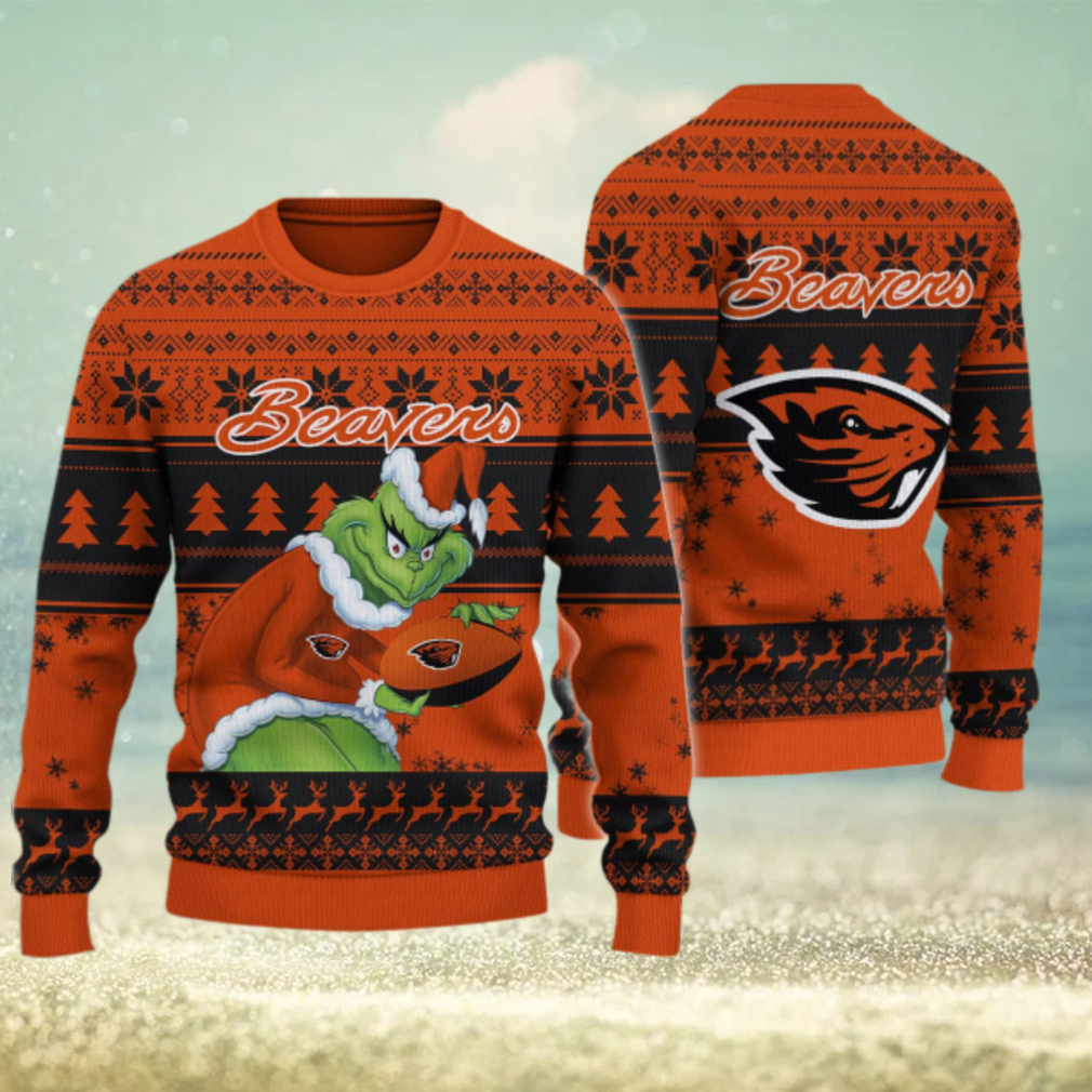 Oregon State Beavers Grinch Ugly Christmas Sweater Oregon State Beavers Grinch Ugly Christmas Sweater