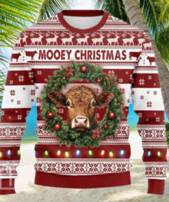 Ornament Wreath Cow Ugly Christmas Sweater